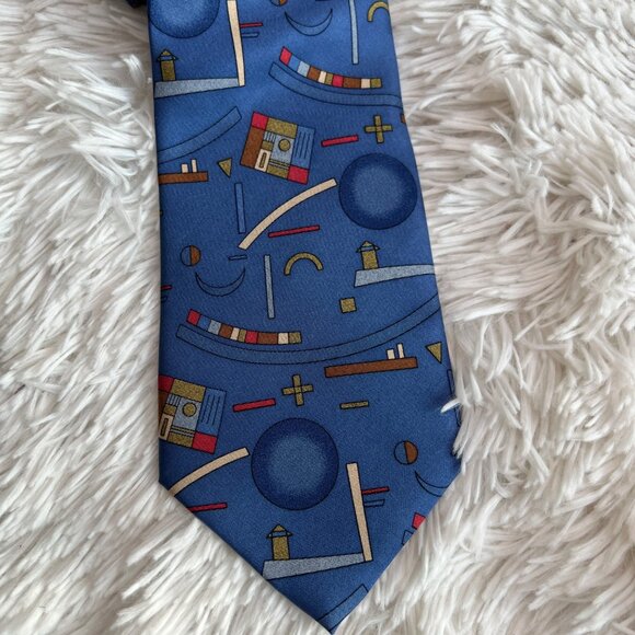 NWT Guggenheim Museum Wassily Kandinsky 100% Silk Modern Tie Y2K - Picture 2 of 7